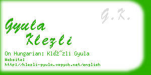 gyula klezli business card